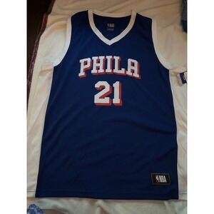 NBA Joel Embiid Philadelphia 76ers Jersey #21 Royal Blue‎ White 2XL NWT